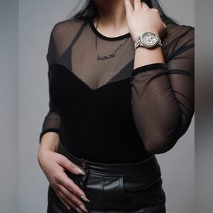 BLACK | BODYSUIT | SHEER | MESH |